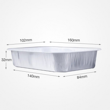 350ml Rectangular Food Packaging Aluminum Foil Container Aluminum Tray with Lids