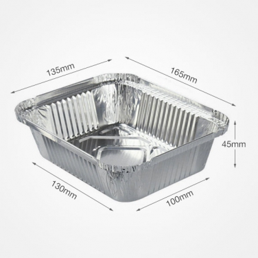 550ml Rectangle Aluminum Foil Container with Lids Oblong Dinner Box