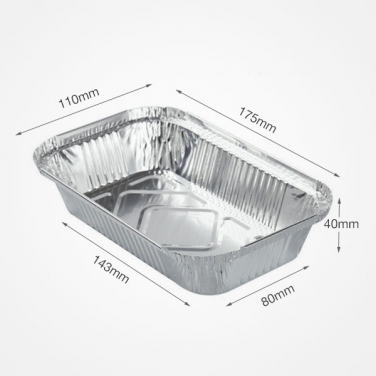 400ml Rectangle Aluminum Foil Container Oblong Dinner Box with Lids