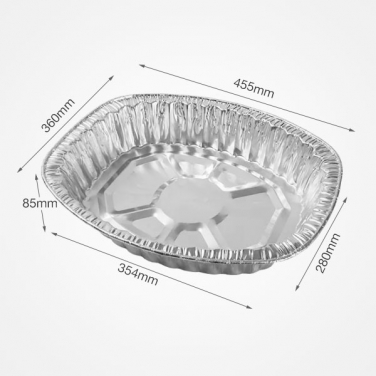 7585ml Extra Large Oval Shape Aluminum Foil Food Container Aluminum Foil Turkey Tray